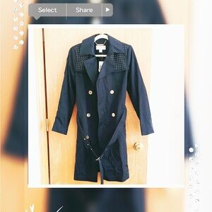 NEW with Tag - Michael Kors Black Double-Breasted Trench Coat